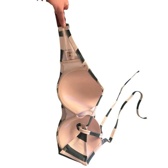 Shade and Shore Large Swimsuit Top Green and White - Picture 3 of 4